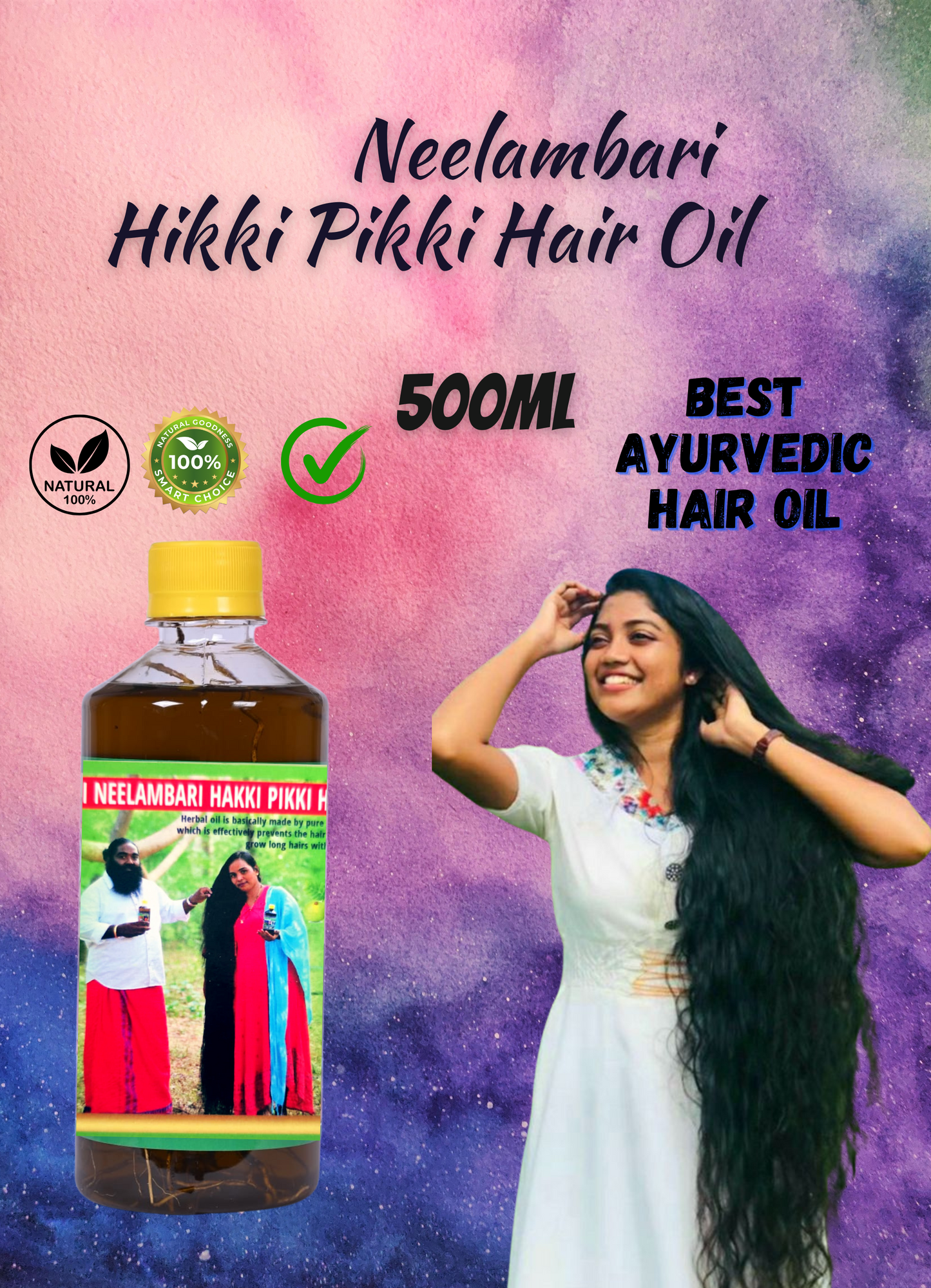Neelambari Hikki Pikki  Hair Oil (For Hair fall and Regrowth)